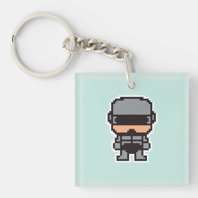 Cute pixeled robotCop  Keychain (Front)