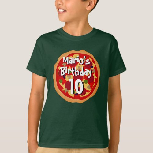 Cute pizza Birthday party t shirt for kids