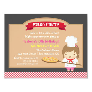 pizza party invitations zazzle