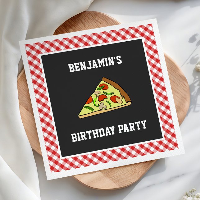 Cute Pizza Kids Birthday Party Paper Napkins (Creator Uploaded)