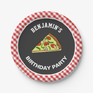 Cute Pizza Kids Birthday Party Paper Plates