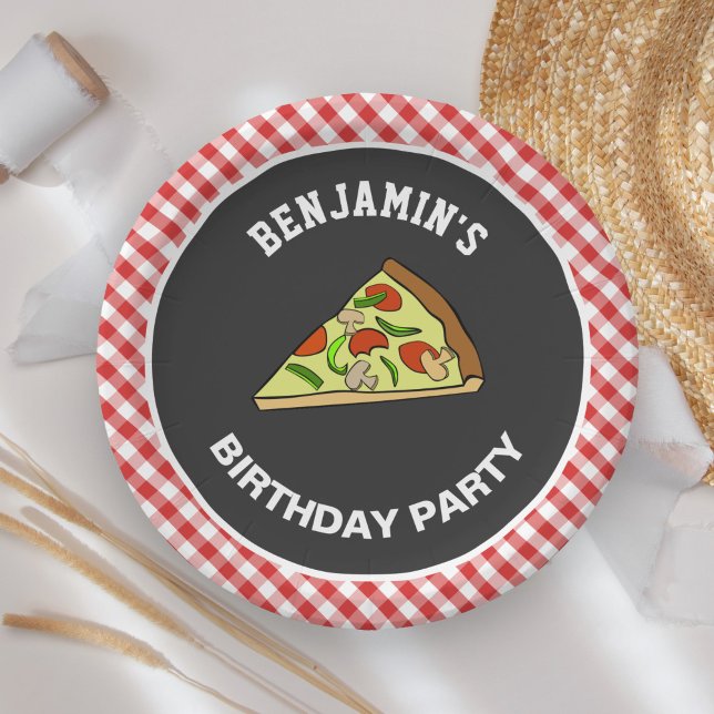 Cute Pizza Kids Birthday Party Paper Plates (Creator Uploaded)