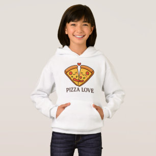 Cute Pizza Love Sticker Hoodie