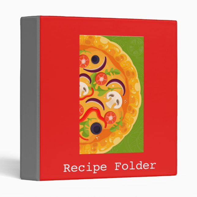Cute pizza lover colorful food 3 ring binder (Front/Spine)