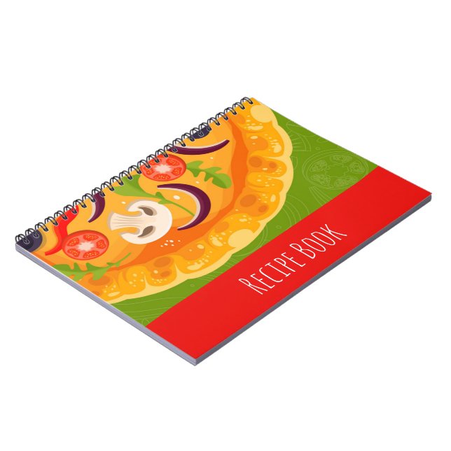 Cute pizza lover colorful food notebook (Left Side)
