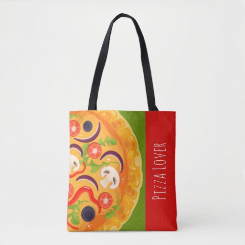 Cute pizza lover colorful food tote bag