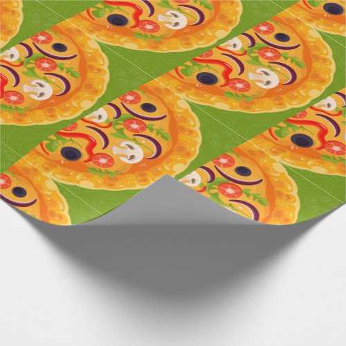 Cute pizza lover colorful food wrapping paper