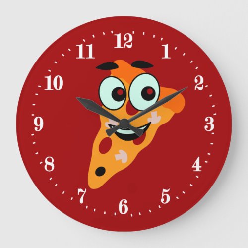 cute pizza lovers decor large clock