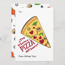 Cute Pizza My Heart ClassroomValentines Day  Holiday Card