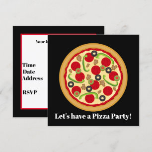 Cute pizza party any purpose invitation