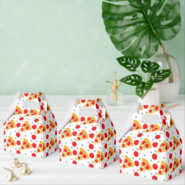 cute pizza party tiled pattern Favor Box  (Multiple)