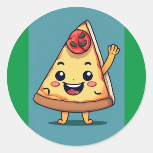 Cute Pizza Slice Classic Round Sticker