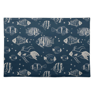 Cute Place Mat with hand drawn Fish