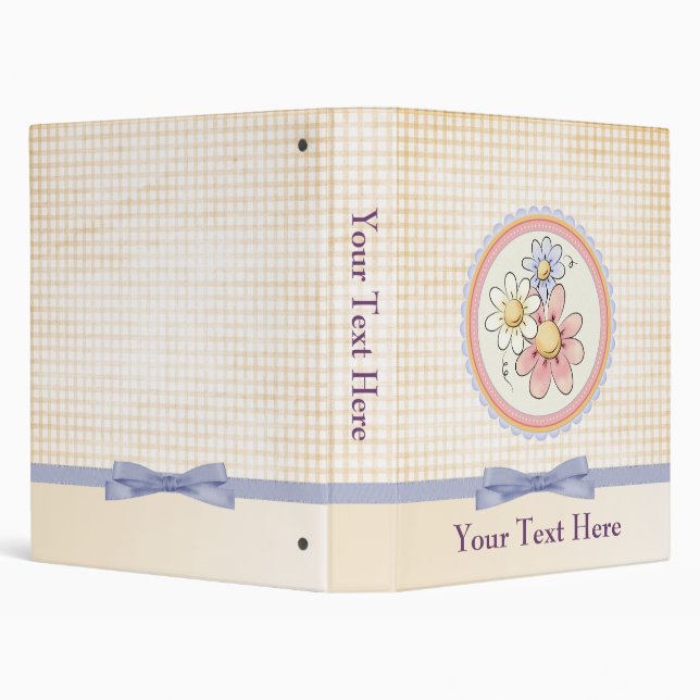 cute plaid flowers Binder (Background)