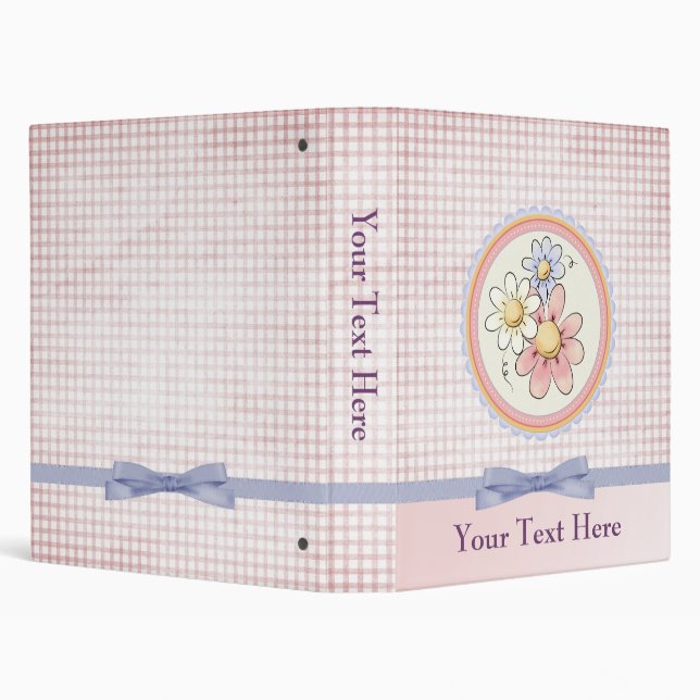 cute plaid flowers Binder (Background)