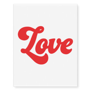 Cute Plaid Print Love Matching Valentine's Day Temporary Tattoos