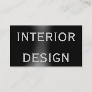 Cute Plain Black Interior Designer Business Card