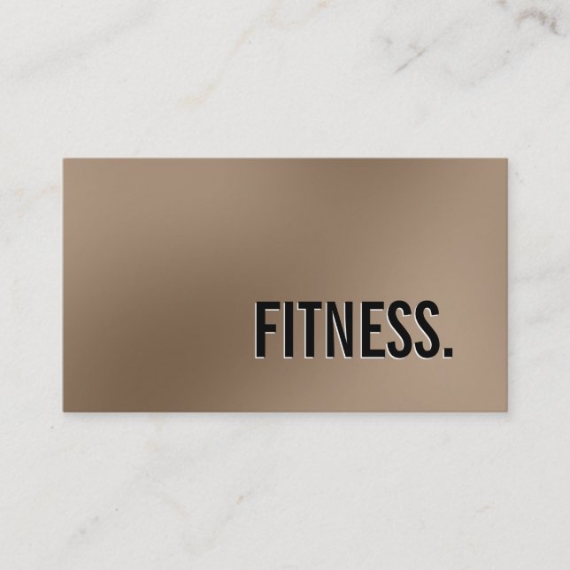 Cute Plain Browny Gray Fitness Business Card (Front)
