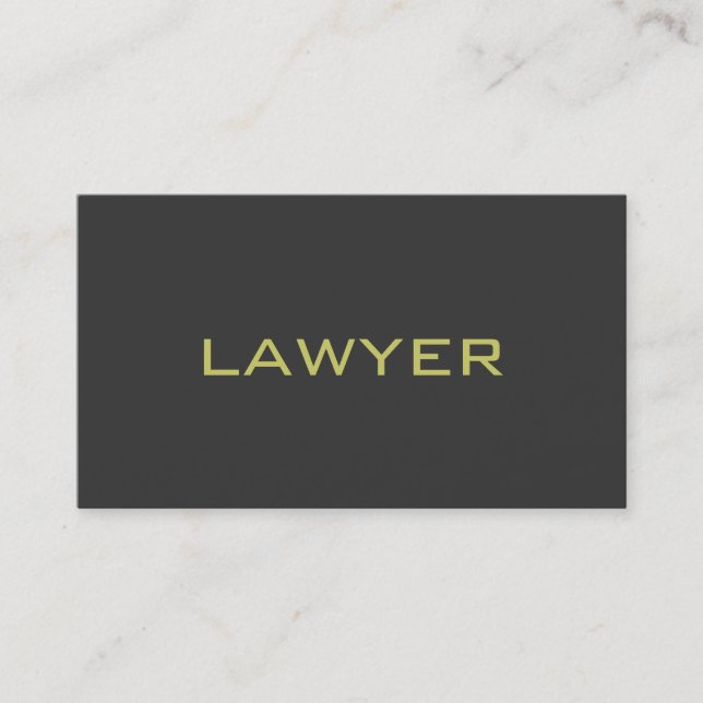 Cute Plain Gray Attorney at Law Business Card (Front)