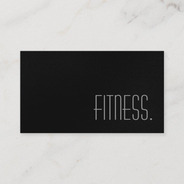 Cute Plain Gray Black Fitness Business Card (Front)