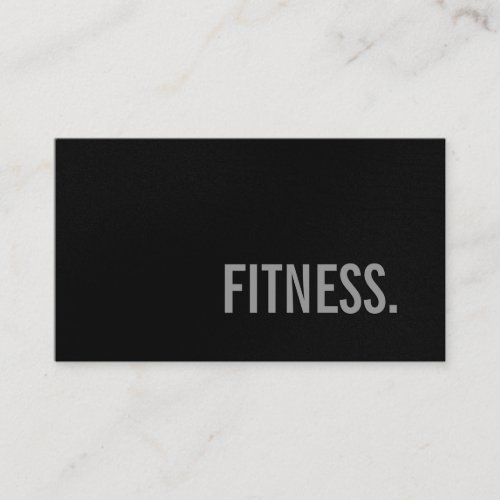 Cute Plain Gray Black Fitness Business Card