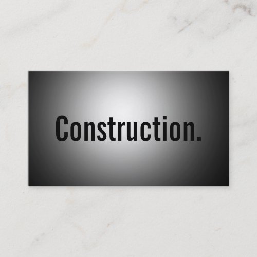 Cute Plain Gray Construction Business Card