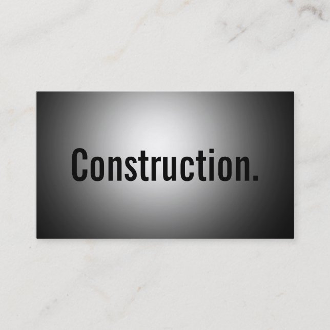Cute Plain Gray Construction Business Card (Front)