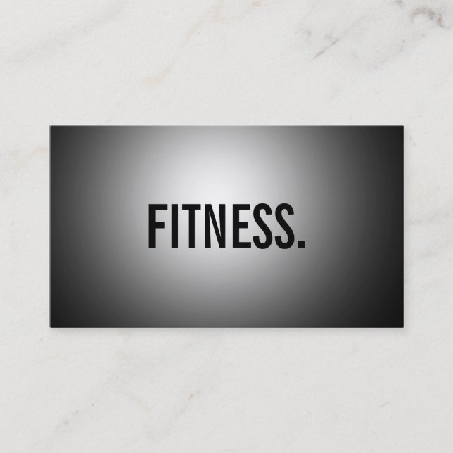 Cute Plain Gray Fitness Business Card (Front)