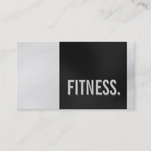 Cute Plain Gray Fitness Business Card (Front)