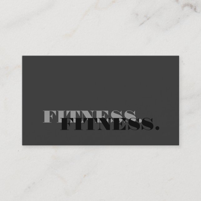Cute Plain Gray Fitness Business Card (Front)