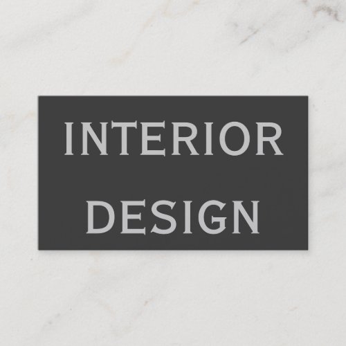 Cute Plain Gray Interior Designer Business Card