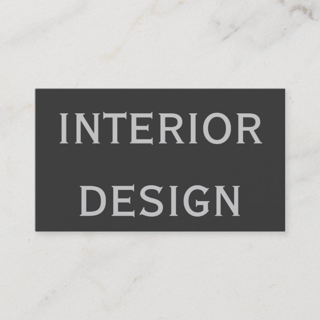 Cute Plain Gray Interior Designer Business Card (Front)