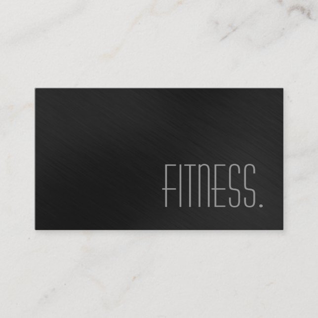 Cute Plain Gray Modern Fonts Fitness Business Card (Front)