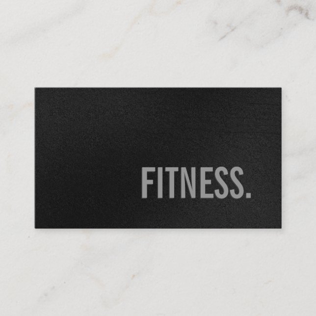 Cute Plain Gray Pattern Fitness Business Card (Front)