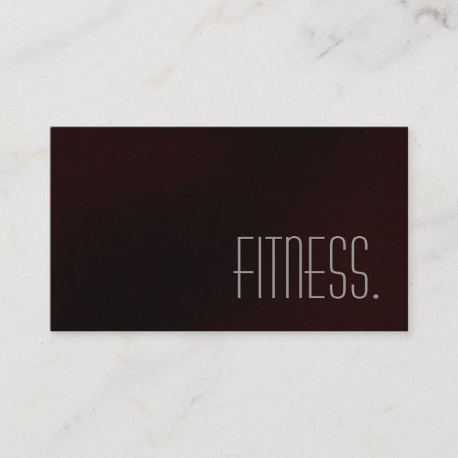 Cute Plain Gray Red Fitness Business Card (Front)