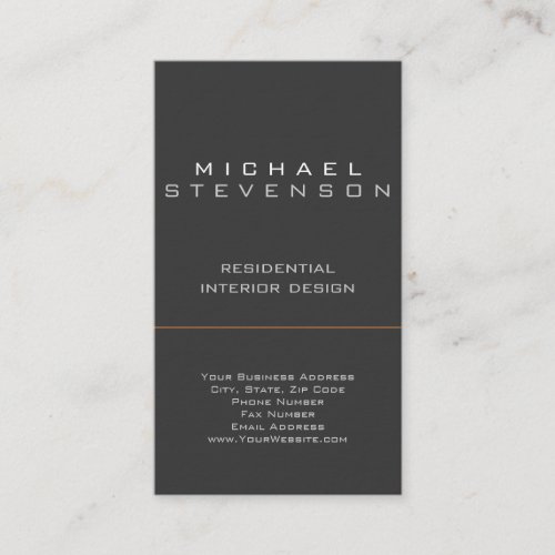 Cute Plain Grey Black Designer Business Card