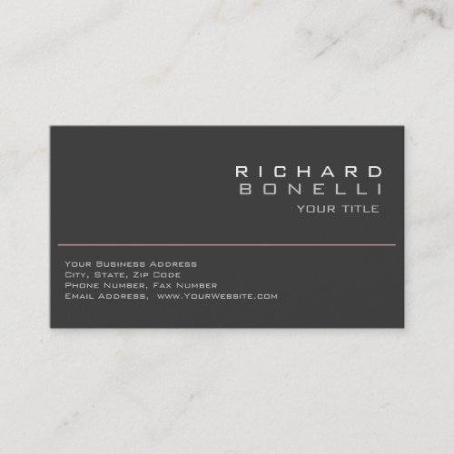 Cute Plain Grey Professional Business Card