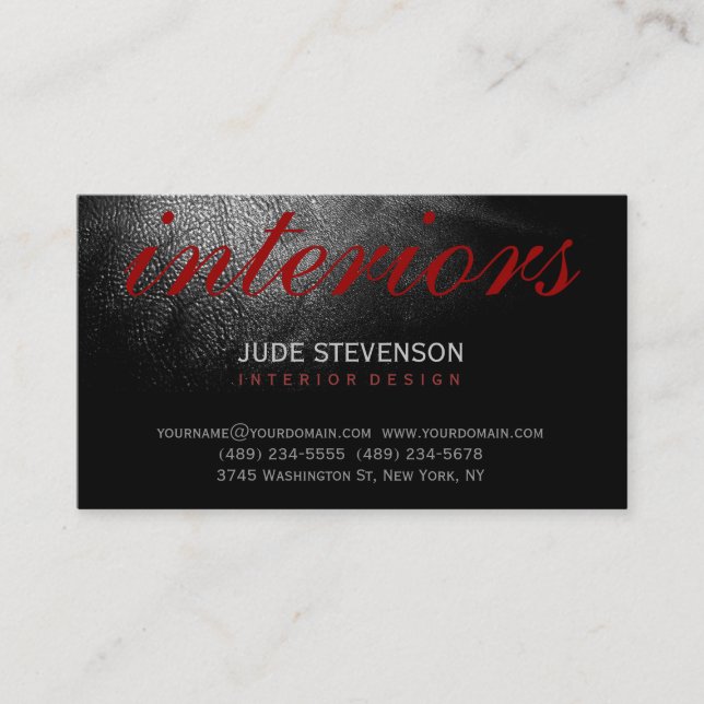 Cute Plain Interior Designer Business Card (Front)