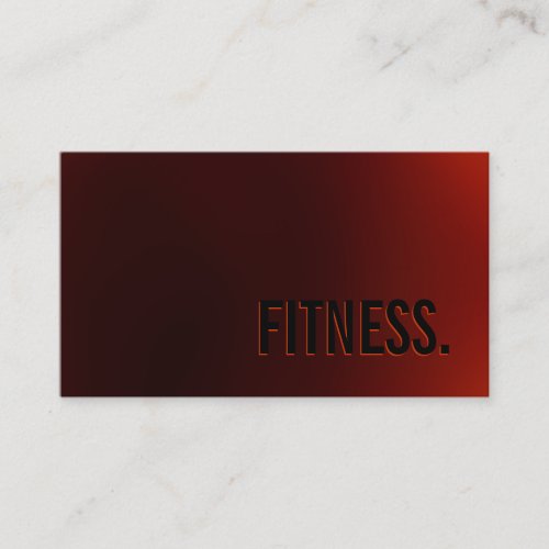 Cute Plain Red Black Fitness Business Card