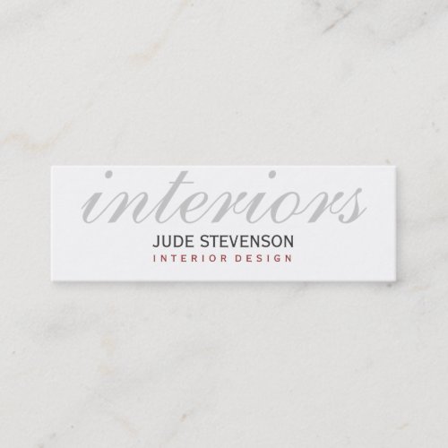 Cute Plain White Interior Designer Business Card