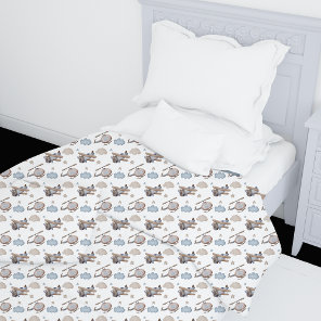 Cute Planes and Helicopters Patterned Boys Duvet Cover