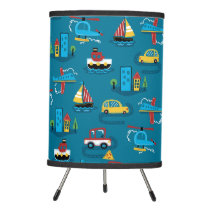 Cute Planes Boats Cars Colorful Kids Boys Pattern Tripod Lamp