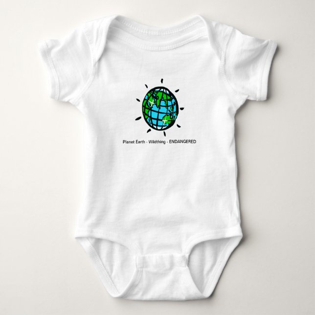  Cute  Planet EARTH- Baby environmentalist Baby Bodysuit (Front)