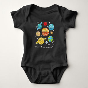 Cute Planets, Kawaii Planets, Space, Cosmos, Stars Baby Bodysuit
