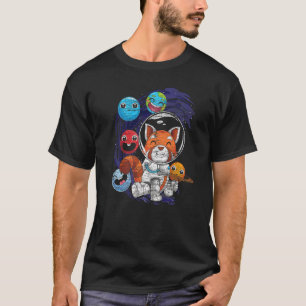 Cute Planets Outer Space China Animal Astronaut Re T-Shirt