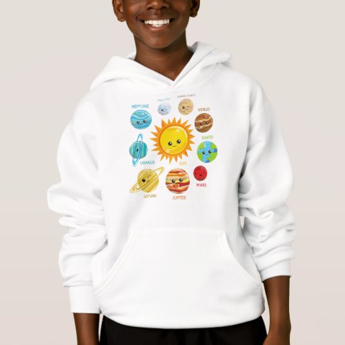 Cute Planets Solar System Space Cosmos Galaxy Hoodie