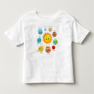 Cute Planets, Solar System, Space, Cosmos, Galaxy Toddler T-shirt