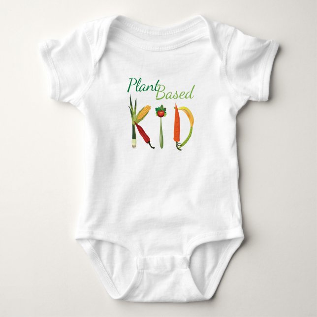 Cute plant-based kid bodysuit! baby bodysuit (Front)