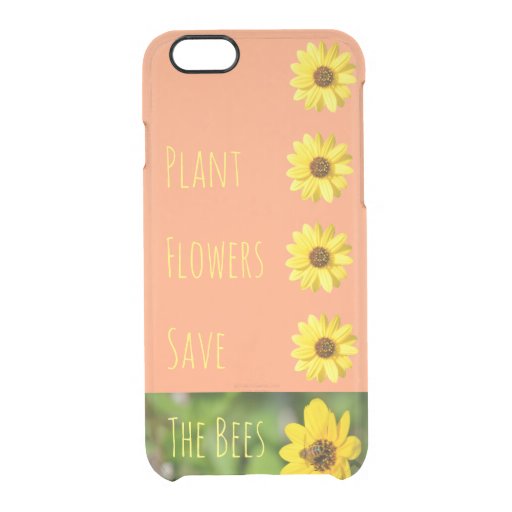 Cute Plant Flowers Save The Bees Coral Phone Case