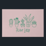 Cute Plant Lady Funny Cactus Quote in Pink Green Faux Canvas Print<br><div class="desc">A cute illustration of indoor plants including a cactus and succulent with the saying Plant Lady.</div>